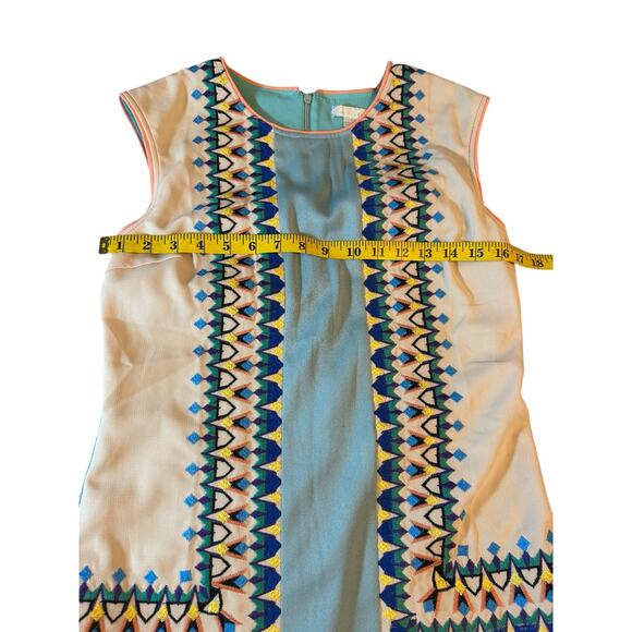 Boho Embroidered Champagne and Strawberry Dress - Size S - Picture 9 of 10